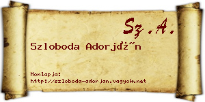 Szloboda Adorján névjegykártya